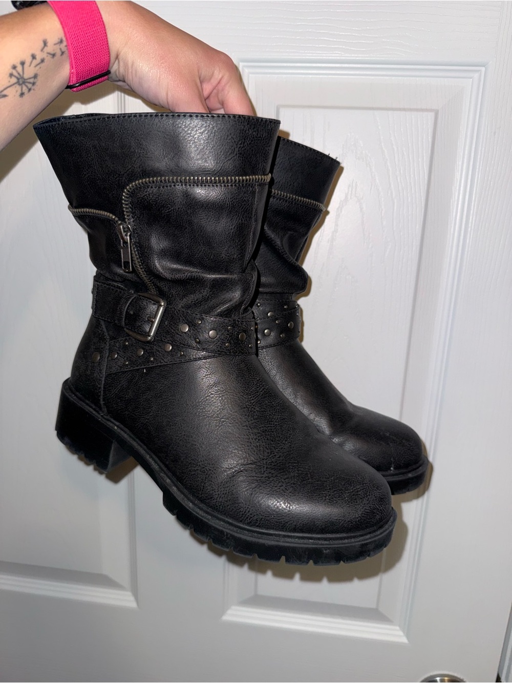 Torrid black moto boots size 8 Wide Width